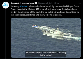Libyen beschießt Flüchtlingsboot