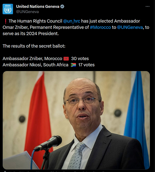 Marokko übernimmt den Vorsitz des UN-Menschenrechtsrats