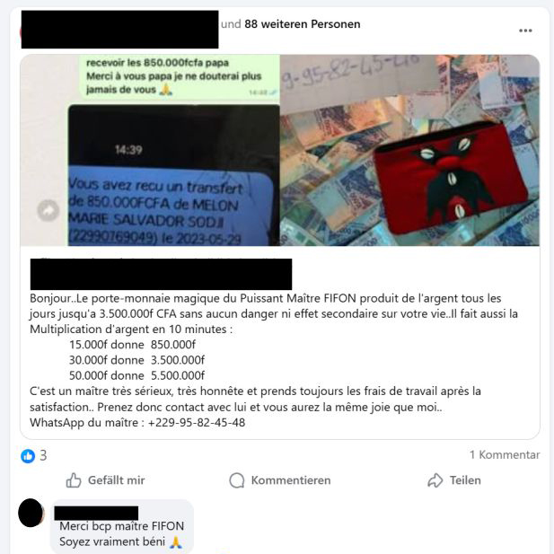Afrika/Netzfund: Das unglaubliche magische Portemonnaie des allmächtigen Großmeisters FIFON!